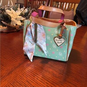 Dooney & Bourke Mint Green and Pink Tote Bag